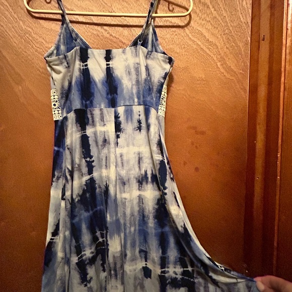 Mudd Blue and White Dress with Lace Trim - Picture 5 of 6